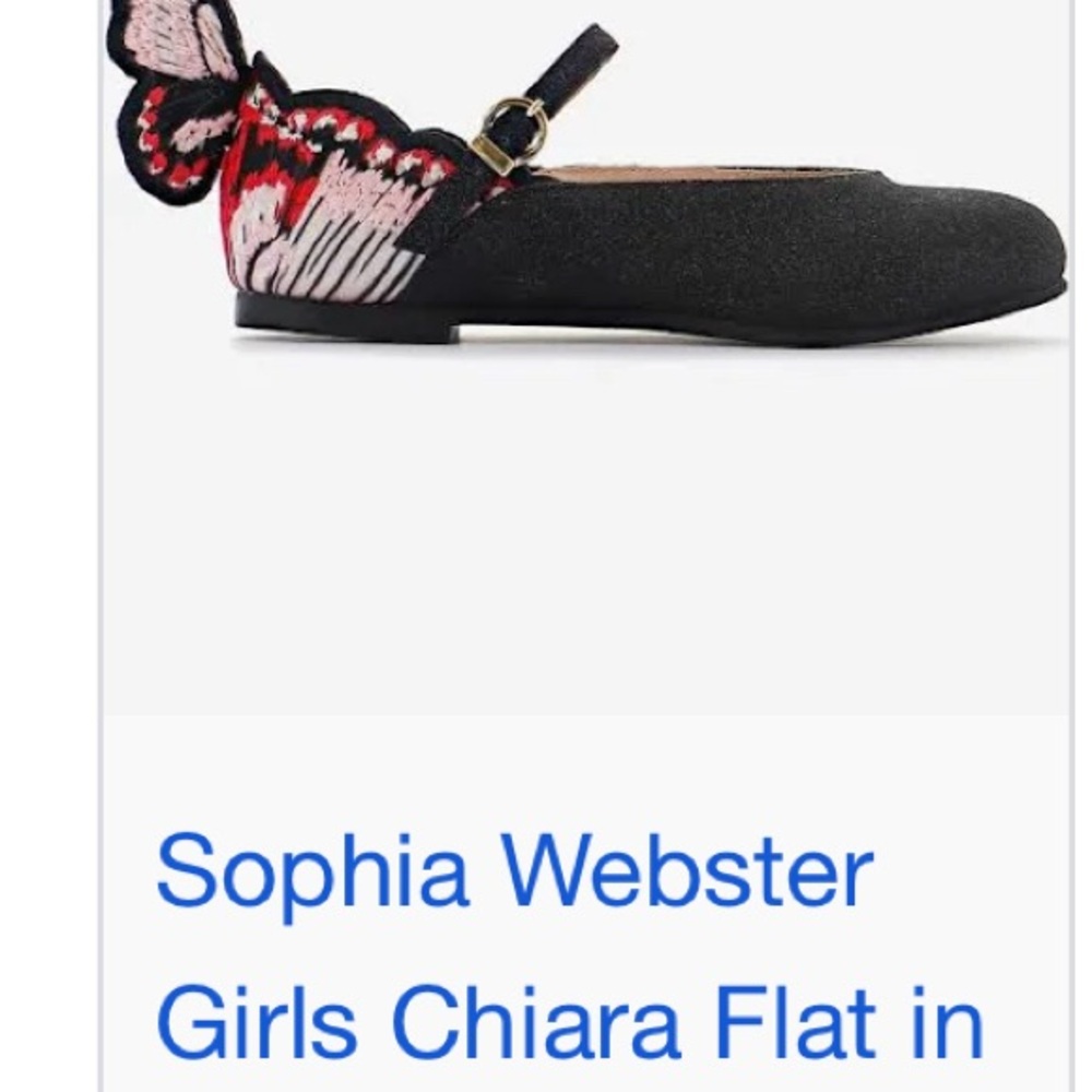 Sophia Webster Black and Pink Butterfly Flats